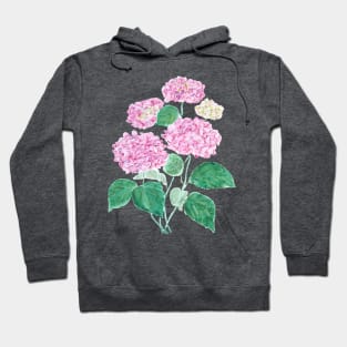 pink hydrangea watercolor Hoodie